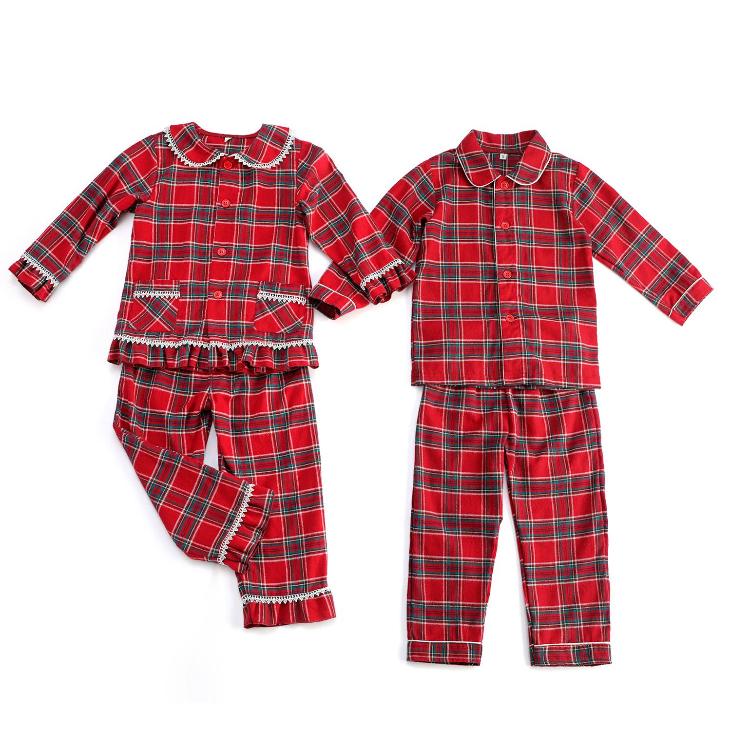 Baby Clothing Dividers - 플란넬 어린이 파자마, 가족 매칭 프릴