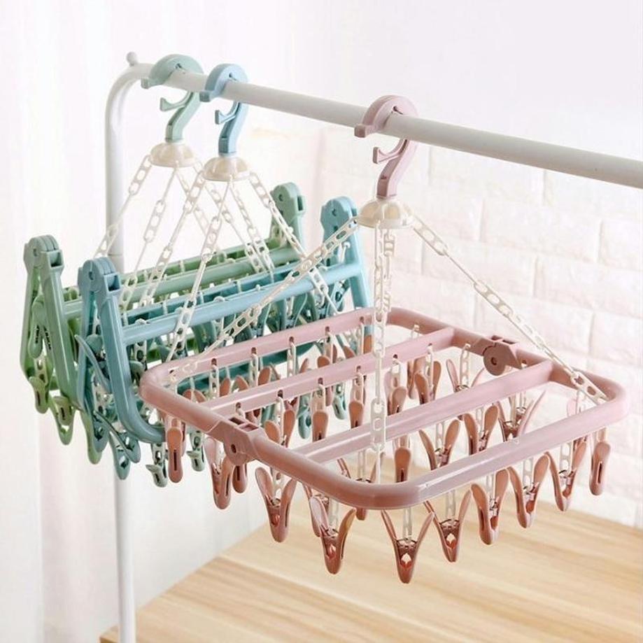 Baby Clothing Hanging Rack - 1 개의 PC 32 클립 접이는